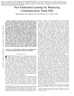Fast Federated Learning by Balancing Communication Trade-Offs