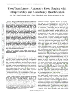SleepTransformer: Automatic Sleep Staging with Interpretability and
  Uncertainty Quantification