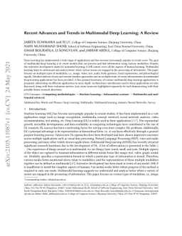 Recent Advances and Trends in Multimodal Deep Learning: A Review