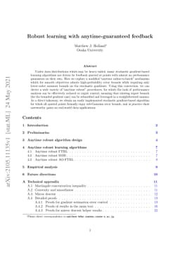 Robust learning with anytime-guaranteed feedback