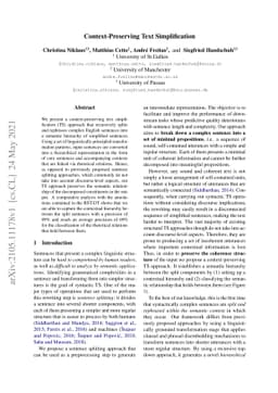 Context-Preserving Text Simplification