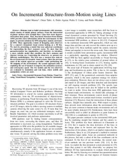 On Incremental Structure-from-Motion using Lines