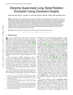 Distantly-Supervised Long-Tailed Relation Extraction Using Constraint
  Graphs