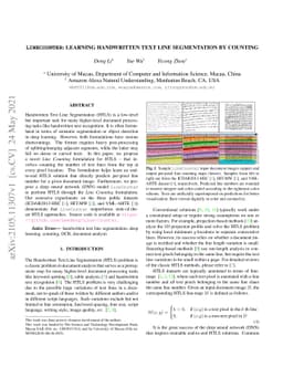 LineCounter: Learning Handwritten Text Line Segmentation by Counting