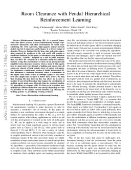 Room Clearance with Feudal Hierarchical Reinforcement Learning