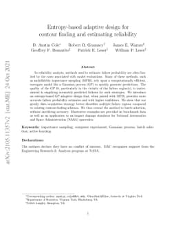 Entropy-based adaptive design for contour finding and estimating
  reliability