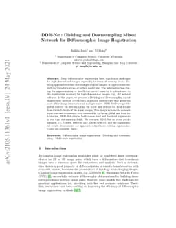 DDR-Net: Dividing and Downsampling Mixed Network for Diffeomorphic Image
  Registration