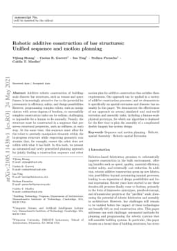 Robotic additive construction of bar structures: Unified sequence and
  motion planning