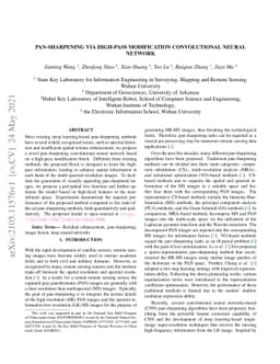 Pan-sharpening via High-pass Modification Convolutional Neural Network