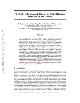 SHD360: A Benchmark Dataset for Salient Human Detection in 360°
  Videos