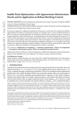 Saddle Point Optimization with Approximate Minimization Oracle and its
  Application to Robust Berthing Control