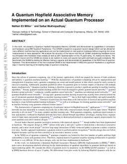 A Quantum Hopfield Associative Memory Implemented on an Actual Quantum
  Processor