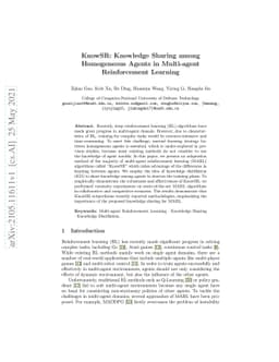 KnowSR: Knowledge Sharing among Homogeneous Agents in Multi-agent
  Reinforcement Learning