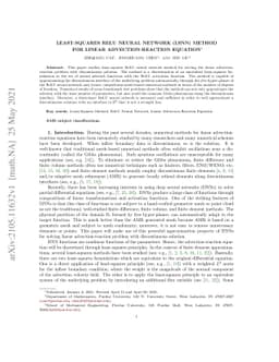 Least-Squares ReLU Neural Network (LSNN) Method For Linear
  Advection-Reaction Equation