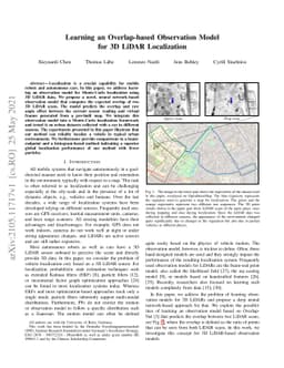 Learning an Overlap-based Observation Model for 3D LiDAR Localization
