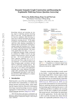 Dynamic Semantic Graph Construction and Reasoning for Explainable
  Multi-hop Science Question Answering