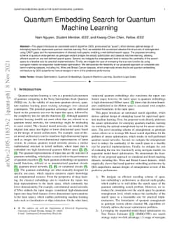 Quantum Embedding Search for Quantum Machine Learning