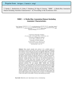 MBIC -- A Media Bias Annotation Dataset Including Annotator
  Characteristics