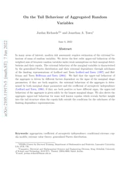 On the Tail Behaviour of Aggregated Random Variables