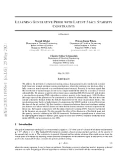Learning Generative Prior with Latent Space Sparsity Constraints