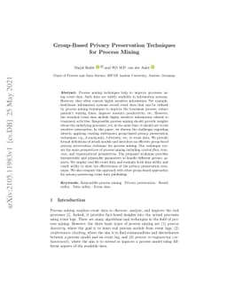Group-Based Privacy Preservation Techniques for Process Mining