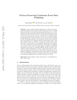 Privacy-Preserving Continuous Event Data Publishing