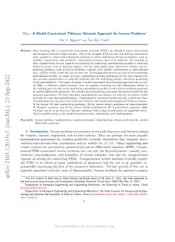 TNet: A Model-Constrained Tikhonov Network Approach for Inverse Problems