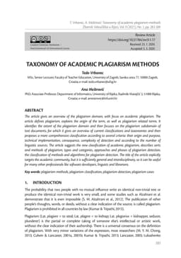 Taxonomy of academic plagiarism methods