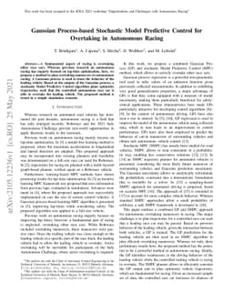 Gaussian Process-based Stochastic Model Predictive Control for
  Overtaking in Autonomous Racing