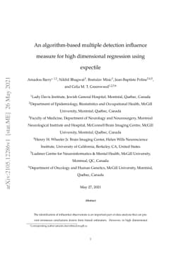 An algorithm-based multiple detection influence measure for high
  dimensional regression using expectile