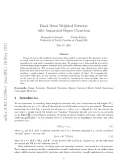 Block Dense Weighted Networks with Augmented Degree Correction