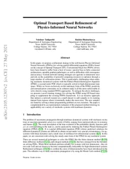 Optimal Transport Based Refinement of Physics-Informed Neural Networks