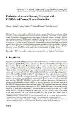 Evaluation of Account Recovery Strategies with FIDO2-based Passwordless
  Authentication