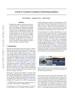 GeomCA: Geometric Evaluation of Data Representations