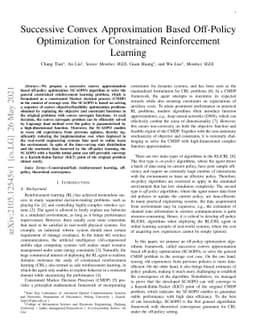 Successive Convex Approximation Based Off-Policy Optimization for
  Constrained Reinforcement Learning