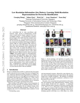 Low Resolution Information Also Matters: Learning Multi-Resolution
  Representations for Person Re-Identification