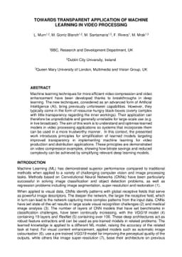 Towards Transparent Application of Machine Learning in Video Processing