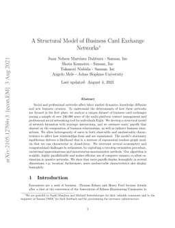 A Structural Model of Business Card Exchange Networks