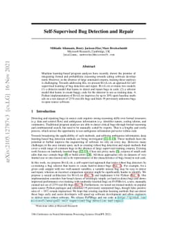 Self-Supervised Bug Detection and Repair