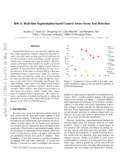 RSCA: Real-time Segmentation-based Context-Aware Scene Text Detection