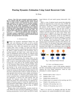 Pouring Dynamics Estimation Using Gated Recurrent Units