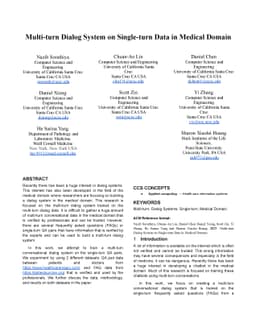 Multi-turn Dialog System on Single-turn Data in Medical Domain
