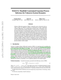 MAGI-X: Manifold-Constrained Gaussian Process Inference for Unknown
  System Dynamics