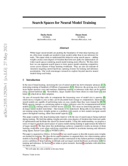 Search Spaces for Neural Model Training