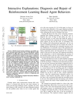 Interactive Explanations: Diagnosis and Repair of Reinforcement Learning
  Based Agent Behaviors