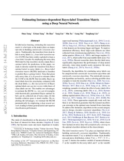Estimating Instance-dependent Bayes-label Transition Matrix using a Deep
  Neural Network