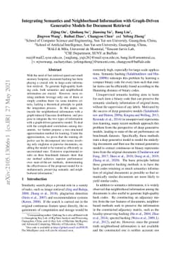 Integrating Semantics and Neighborhood Information with Graph-Driven
  Generative Models for Document Retrieval