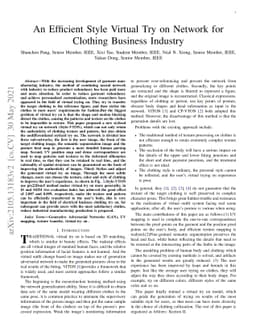 An Efficient Style Virtual Try on Network for Clothing Business Industry