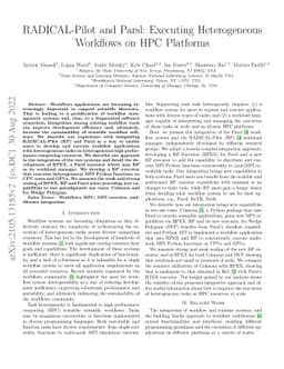RADICAL-Pilot and Parsl: Executing Heterogeneous Workflows on HPC
  Platforms