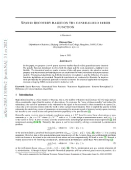 Sparse recovery based on the generalized error function